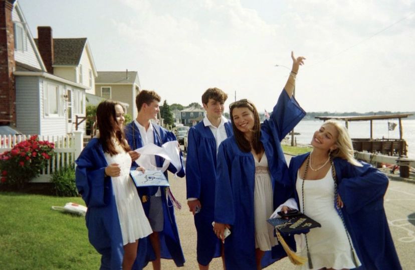 Graduation group by the water